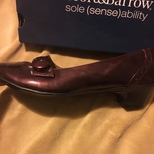 Dark red/ maroon patent. Never worn. Orig $60